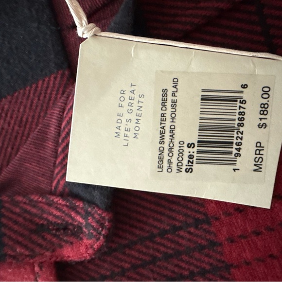 Faherty Red and Black Plaid Sweater Dress - Picture 6 of 9